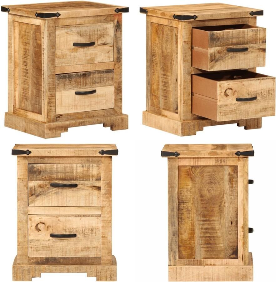 VidaXL Nachtkastje 40x35x50 cm massief mangohout Nachtkastje Nachtkastjes Houten Nachtkastje Houten Nachtkastjes