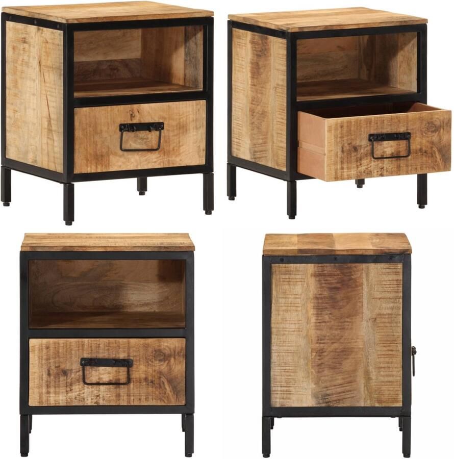 VidaXL Nachtkastje 40x35x50 cm massief mangohout Nachtkastje Nachtkastjes Wandkastje Wandtafeltje