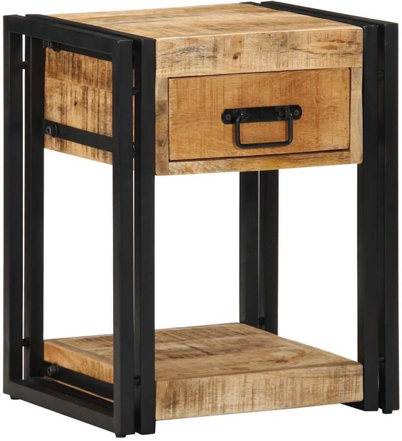 VidaXL Nachtkastje 40x35x50 cm massief ruw hout mango