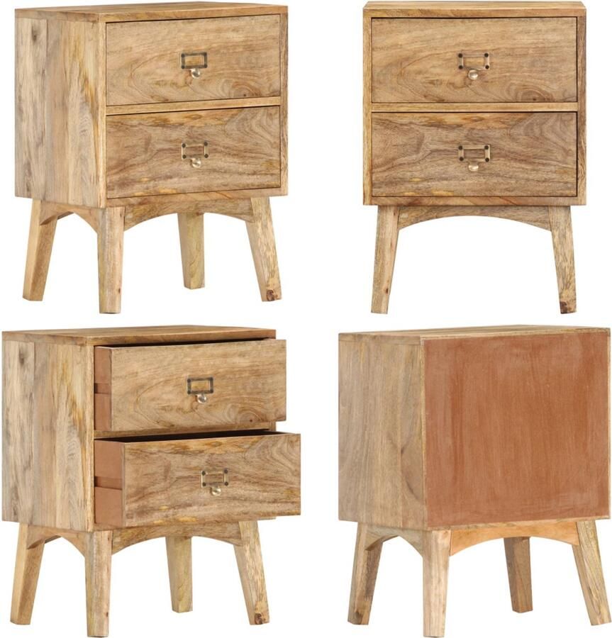 VidaXL Nachtkastje 40x35x55 cm massief mangohout Nachtkastje Nachtkastjes Slaapkamerkastje Slaapkamerkastjes