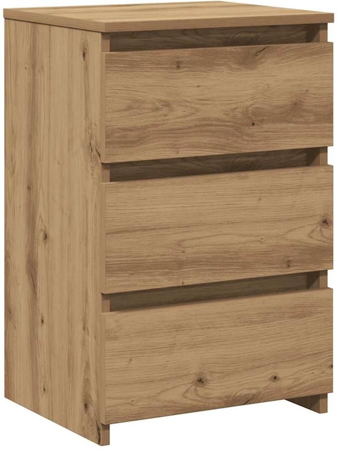 VidaXL Nachtkastje 40x35x62 5 cm bewerkt hout artisanaal eikenkleur