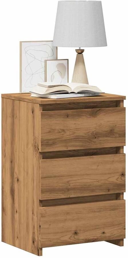 VidaXL Nachtkastje 40x35x62 5 cm bewerkt hout artisanaal eikenkleur