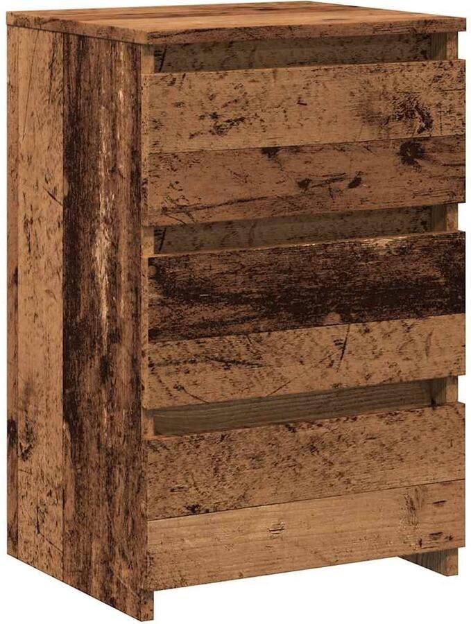 VidaXL Nachtkastje 40x35x62 5 cm bewerkt hout oud houtkleurig