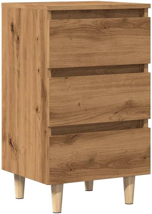 VidaXL Nachtkastjes 2 st 40x35x69 cm bewerkt hout artisanaal eiken - Foto 2