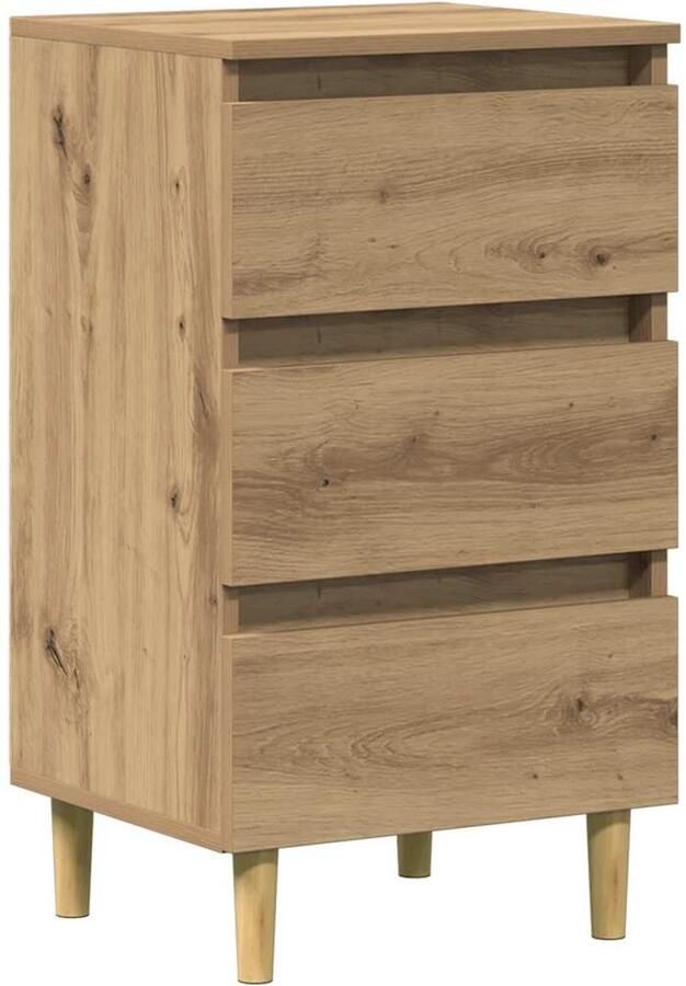 VidaXL Nachtkastjes 2 st 40x35x69 cm bewerkt hout artisanaal eiken