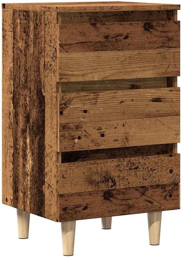 VidaXL Nachtkastje 40x35x69 cm bewerkt hout oud houtkleurig