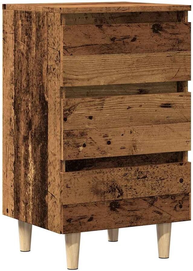 VidaXL Nachtkastje 40x35x69 cm Bewerkt Hout Oud Houtkleurig Nachtkastje Nachtkastjes Bijzettafel Wandkastje