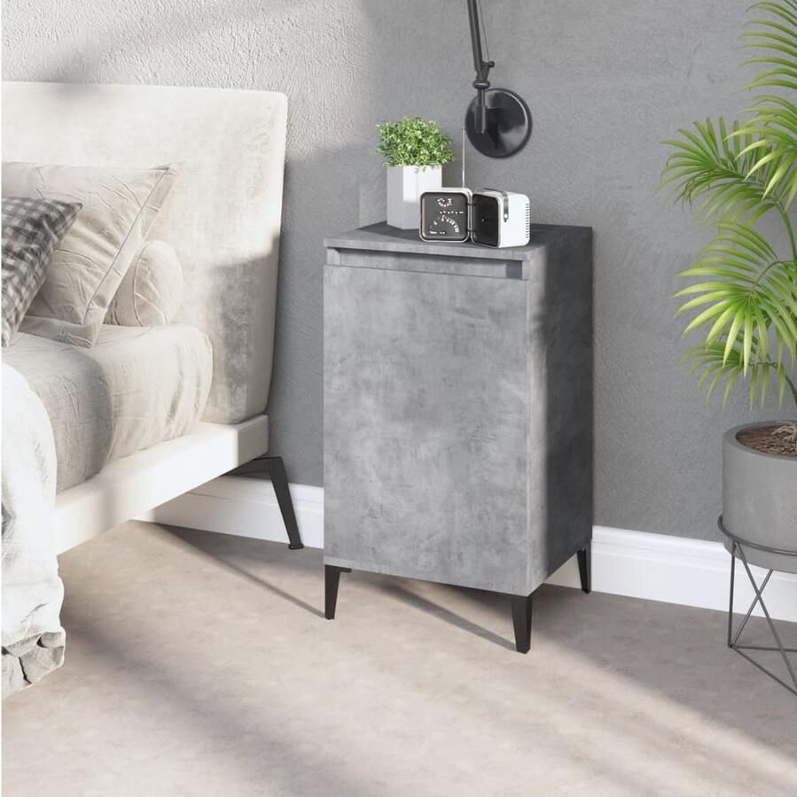VidaXL Nachtkastje 40x35x70 cm Hout Betongrijs Nachtkastje Nachtkast Beton Grijs Houten Nachtkast Stapelkast Bergruimte Slaapkamersdecoratie Kamerinrichting - Foto 2