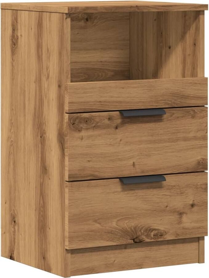 VidaXL Nachtkastje 40x36x65 cm bewerkt hout artisanaal eikenkleurig