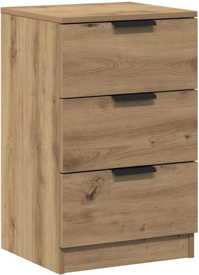 VidaXL Nachtkastje 40x36x65 cm bewerkt hout artisanaal eikenkleurig