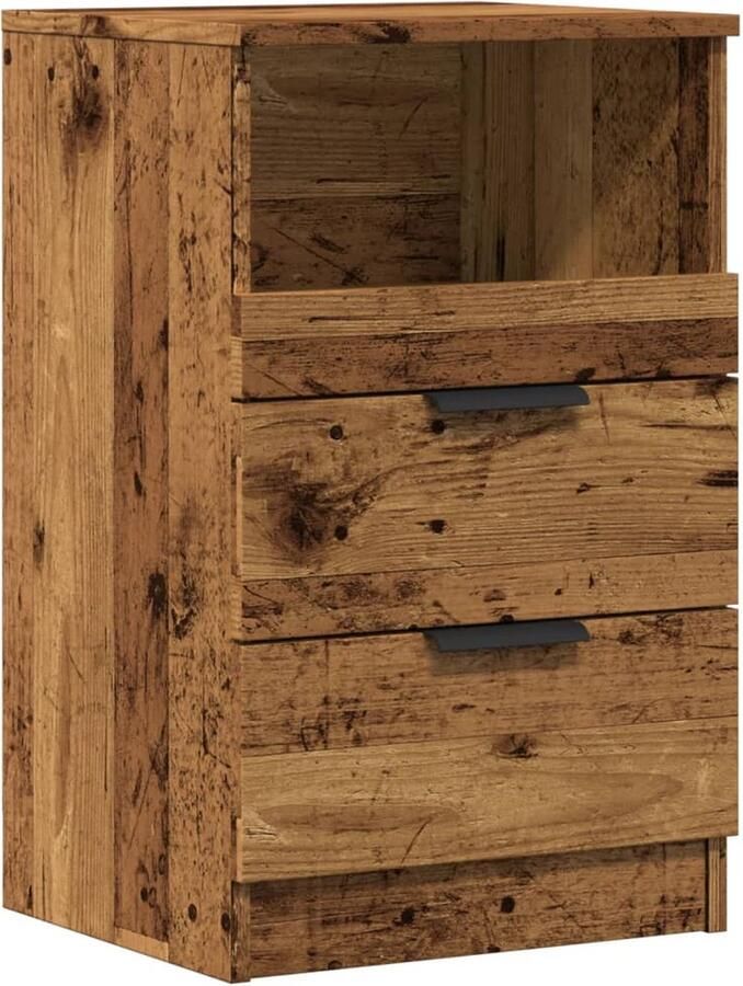 VidaXL Nachtkastje 40x36x65 cm Bewerkt Hout Oud Houtkleur Nachtkastje Nachtkastjes Houten Nachtkastje Houten Nachtkastjes