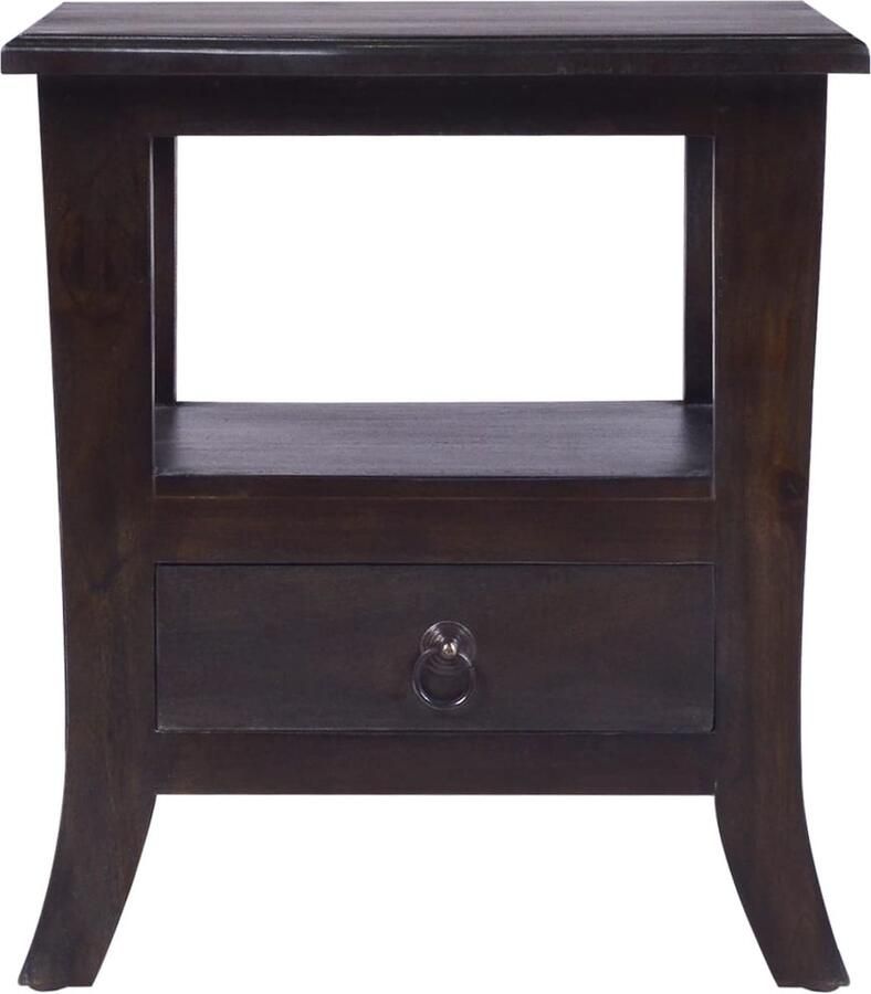 VidaXL Nachtkastje 40x40x45 cm Massief Mahoniehout Nachtkastje Mahoniehouten Meubilair Slaapkamermeubelen Opberglade Vintage Stijl Modern Nachttafel