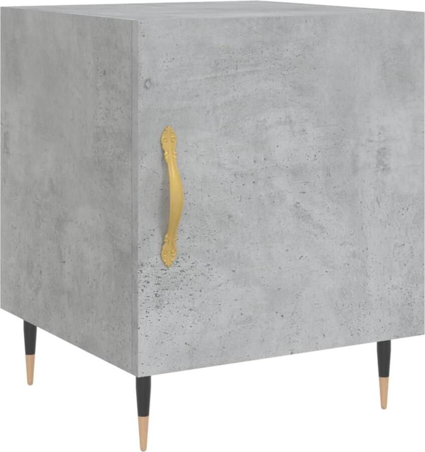 VidaXL Nachtkastje 40x40x50 cm Betongrijs Nachtkastje Bijzettafel Modernt Wonen Beton Grijs Houten Kast Opbergvak Stapelbaar