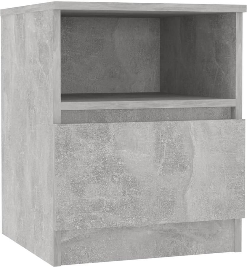 VidaXL Nachtkastje 40x40x50 cm Bewerkt hout Grijs Nachtkastje Betongrijs Slaapkamerinrichting Houten Meubel Nachtlampje Leeshoek Decoratief Item Livingroom Furniture