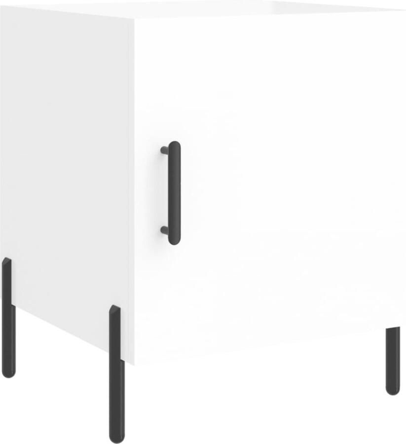 VidaXL -Nachtkastje-40x40x50-cm-bewerkt-hout-hoogglans-wit - Foto 4