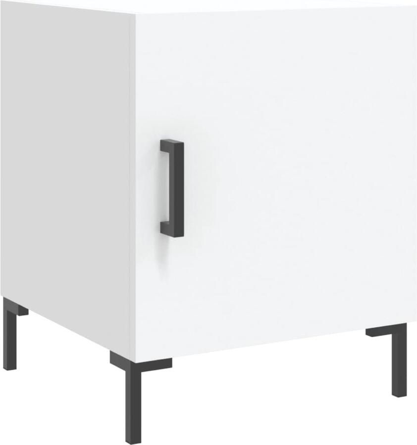 VidaXL Nachtkastje 40x40x50 cm Bewerkt hout Wit Nachtkastje Nachtkast Bijzettafel Houten Nachtkast Wit Nachtkast Slaapkamersdecoratie Opbergmeubilair Minimalistisch Nachtkast