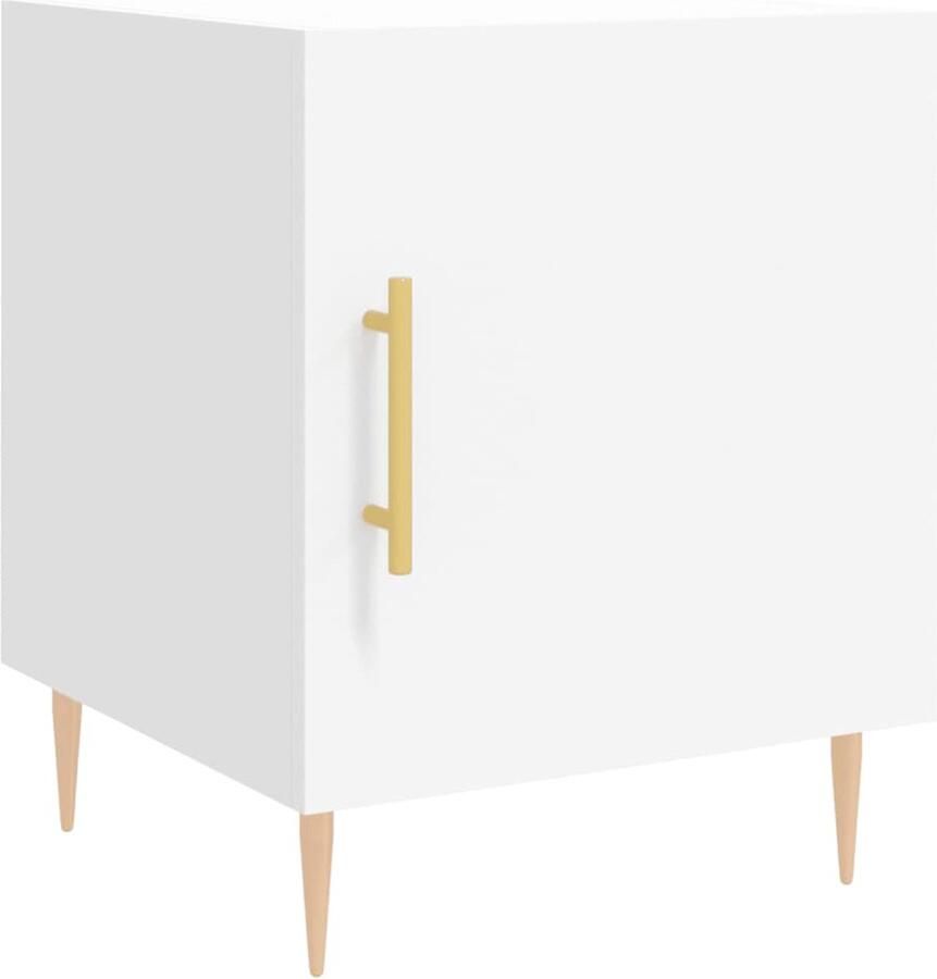 VidaXL Nachtkastje 40x40x50 cm Bewerkt hout Wit Nachtkastje Slaapkamermeubilair Houten Nachtkastje Wit Nachtkastje Modern Nachtkastje Compact Nachtkastje Bergruimte Tv Tafel
