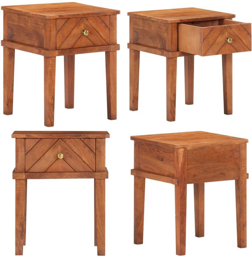 VidaXL Nachtkastje 40x40x50 cm massief acaciahout Nachtkastje Nachtkastjes Slaapkamerkastje Slaapkamerkastjes