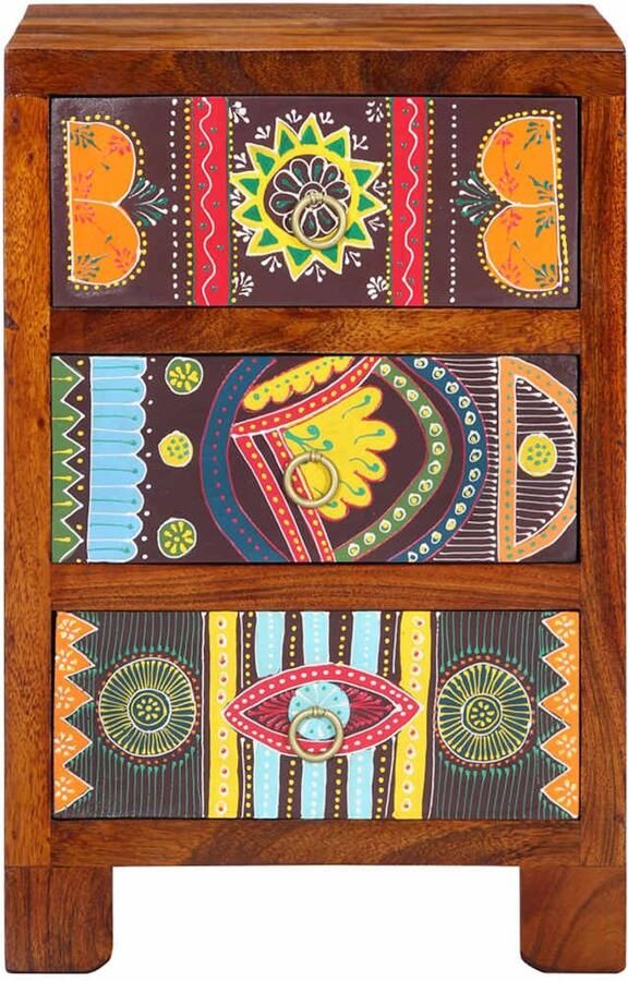 VidaXL Nachtkastje 40x40x60 cm Massief Acaciahout Nachtkastje Nachtkastjes Bijzettafel Wandkastje - Foto 2