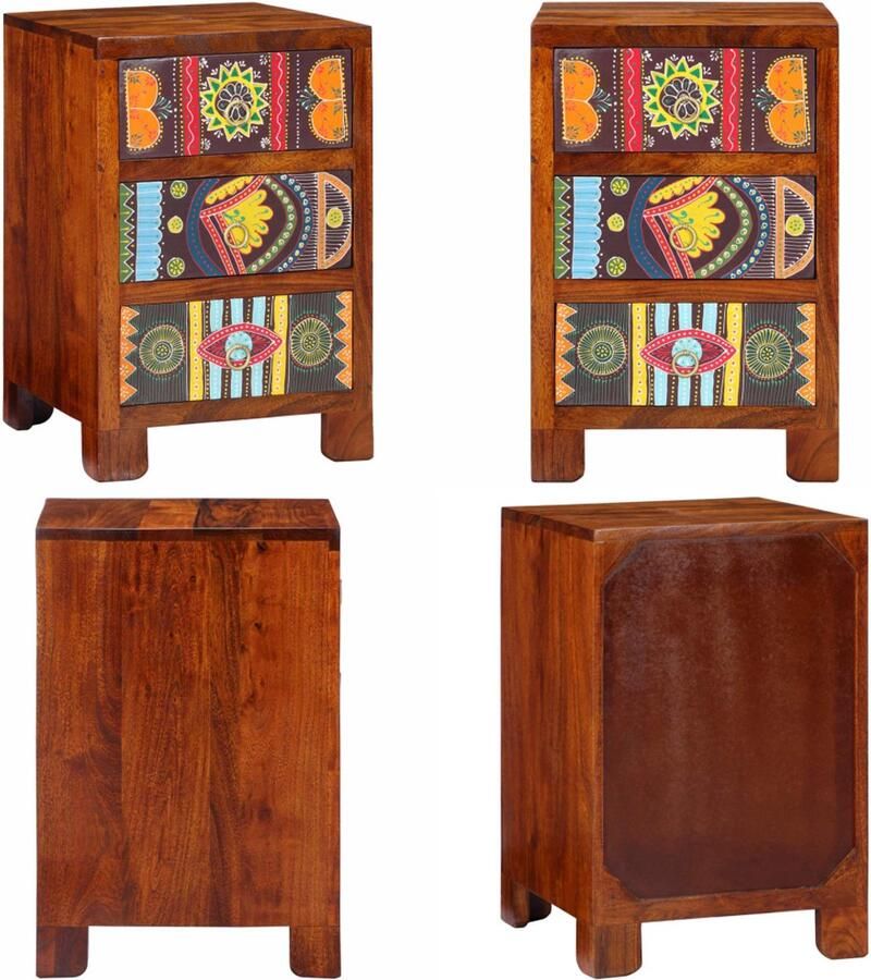 VidaXL Nachtkastje 40x40x60 cm massief acaciahout Nachtkastje Nachtkastjes Bijzettafel Wandkastje