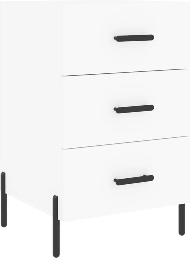 VidaXL -Nachtkastje-40x40x66-cm-bewerkt-hout-wit - Foto 8