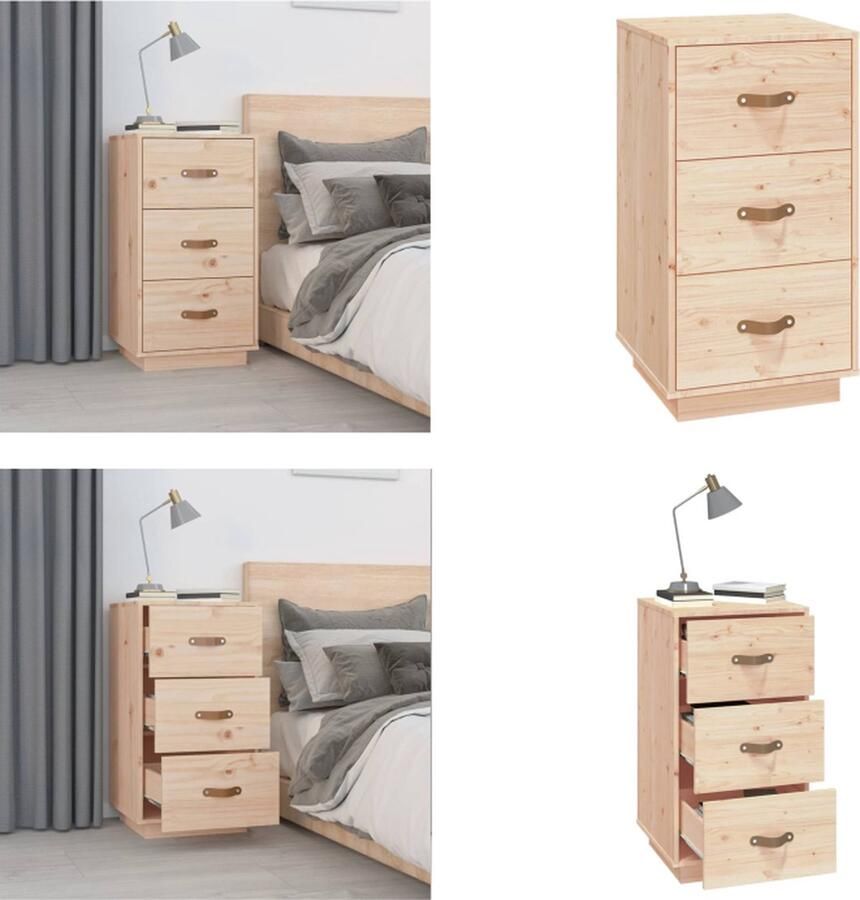 VidaXL Nachtkastje 40x40x75 cm massief grenenhout Nachtkastje Nachtkastjes Houten Nachtkastje Telefoonkast
