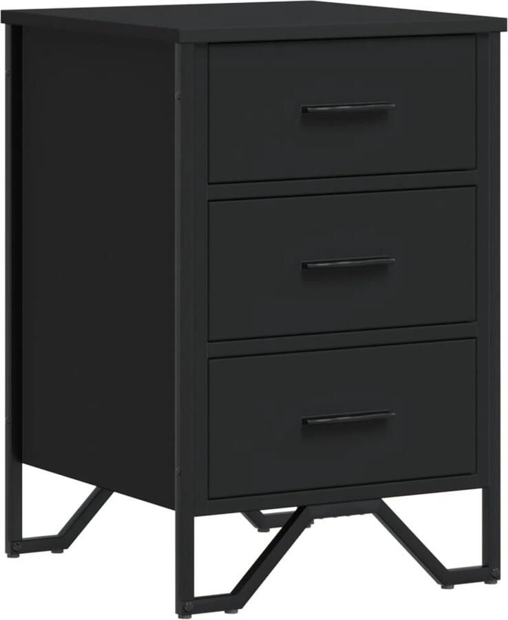 VidaXL Nachtkastje 40x41x60 cm bewerkt hout zwart