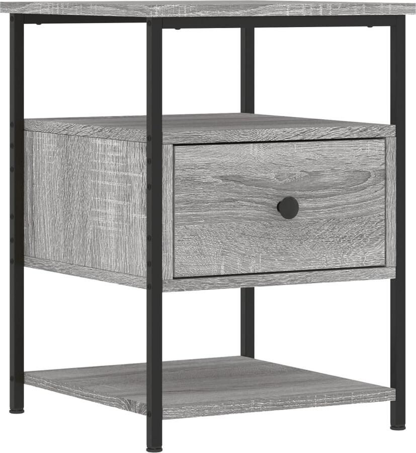 VidaXL -Nachtkastje-40x42x56-cm-bewerkt-hout-grijs-sonoma - Foto 2