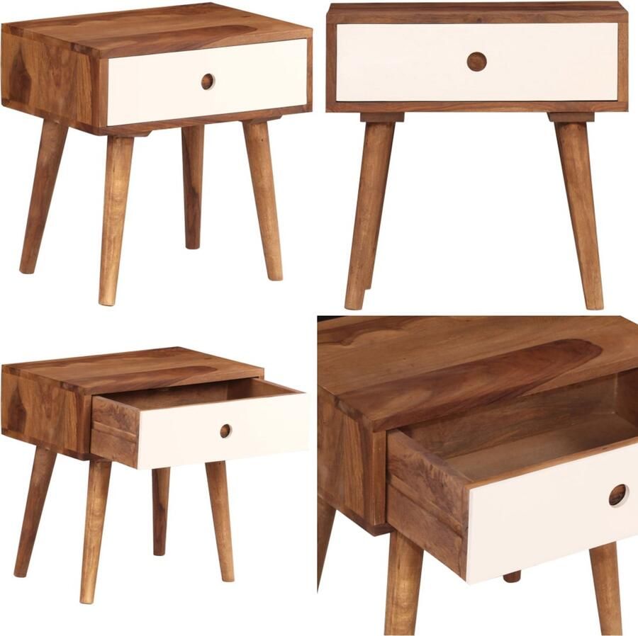 VidaXL Nachtkastje 45x30x45 cm massief sheeshamhout Nachtkastje Nachtkastjes Nachttafel Nachttafels