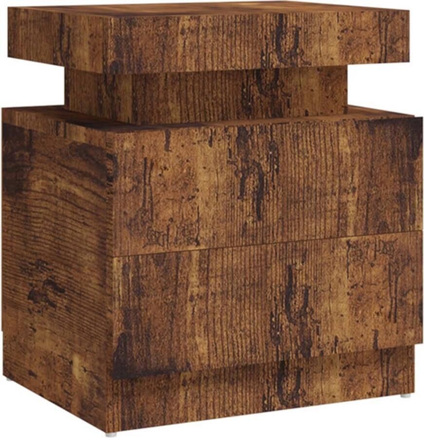 VidaXL -Nachtkastje-45x35x52-cm-bewerkt-hout-gerookt-eikenkleurig