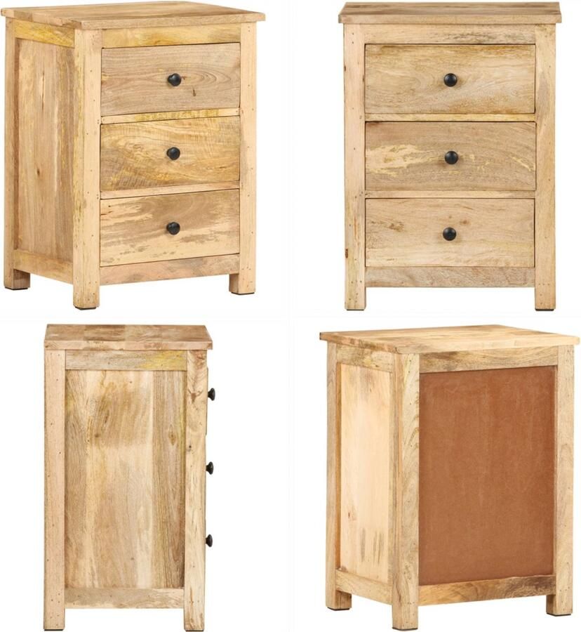 VidaXL Nachtkastje 45x35x60 cm massief mangohout Nachtkastje Nachtkastjes Houten Nachtkastje Houten Nachtkastjes
