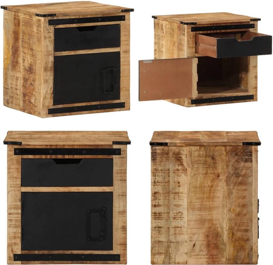 VidaXL Nachtkastje 45x40x45 cm massief mangohout Nachtkastje Nachtkastjes Wandkastje Wandtafeltje