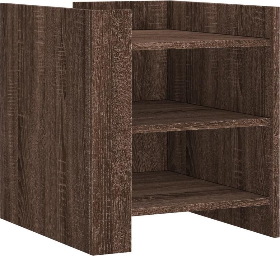 VidaXL Nachtkastje 45x50x50 cm bewerkt hout bruin eikenkleurig