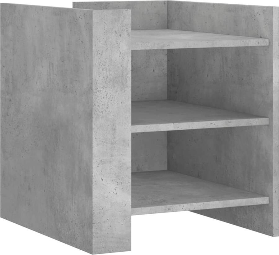 The Living Store Nachtkastje 45x50x50 cm bewerkt hout betongrijs Nachtkastje Beton Grijs Houten Kast Badkamerkast Slaapkamermeubilair - Foto 2