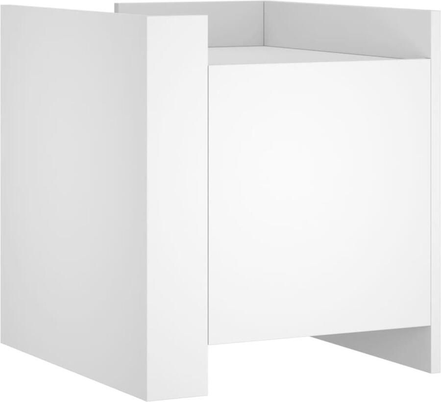 VidaXL Nachtkastje 45x50x50 cm bewerkt hout wit