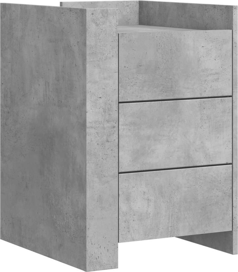 VidaXL Nachtkastje 45x50x65 cm bewerkt hout betongrijs