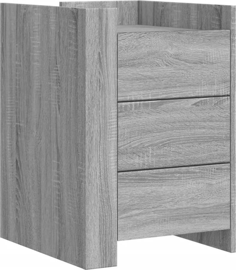 VidaXL Nachtkastje 45x50x65 cm bewerkt hout grijs sonoma eikenkleurig