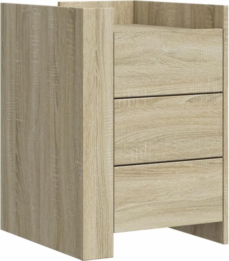 VidaXL Nachtkastje 45x50x65 cm bewerkt hout sonoma eikenkleurig