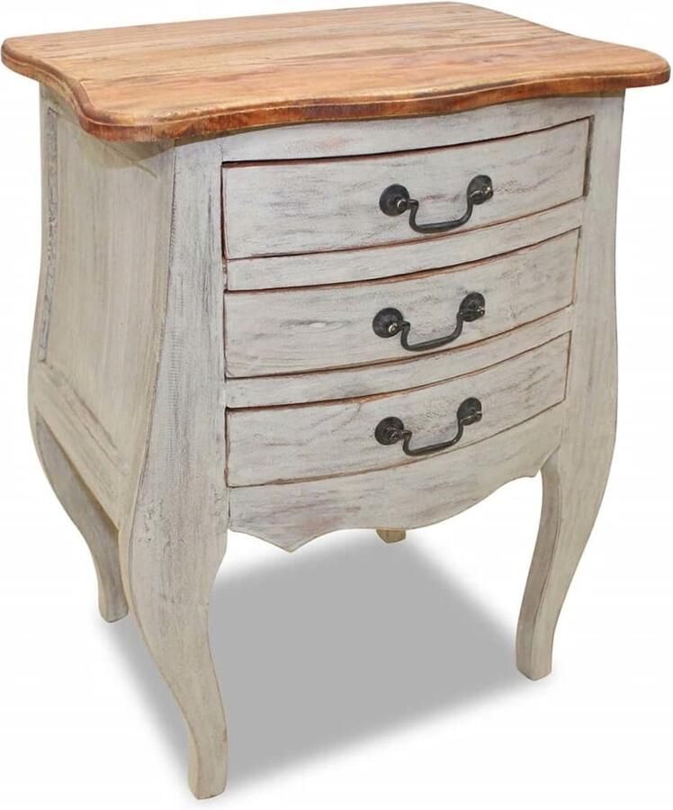 VidaXL -Nachtkastje-48x35x64-cm-massief-gerecycled-hout - Foto 2