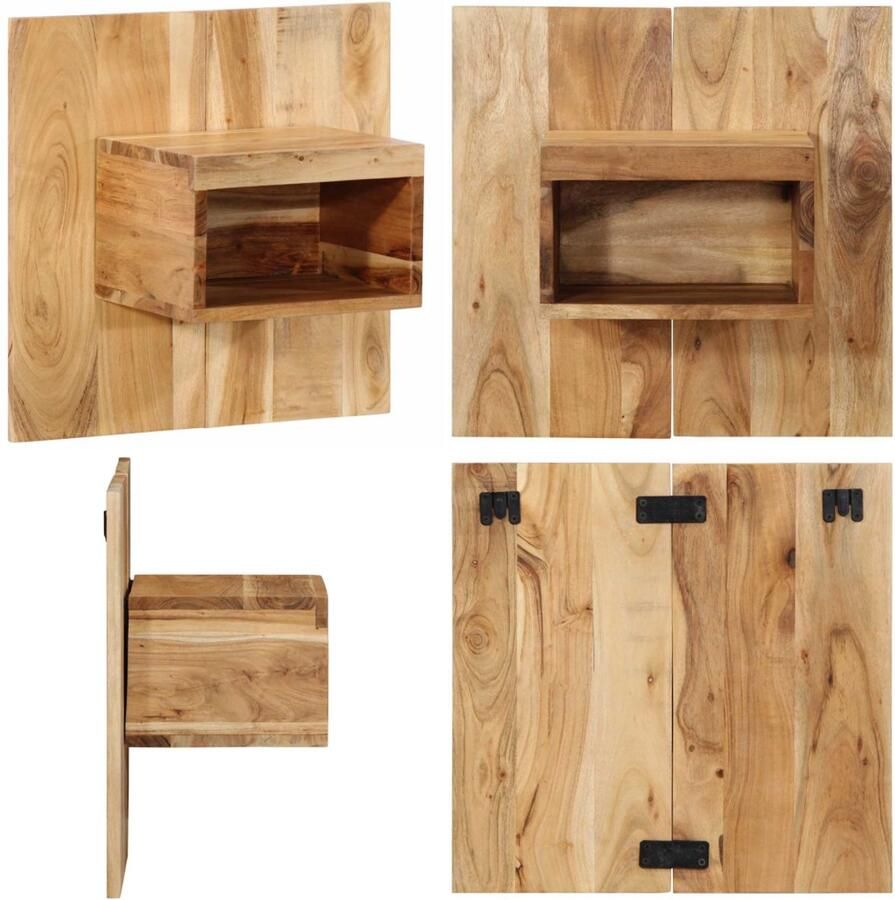 VidaXL Nachtkastje 50x27x50 cm massief acaciahout Nachtkastje Nachtkastjes Bijzettafel Wandkastje