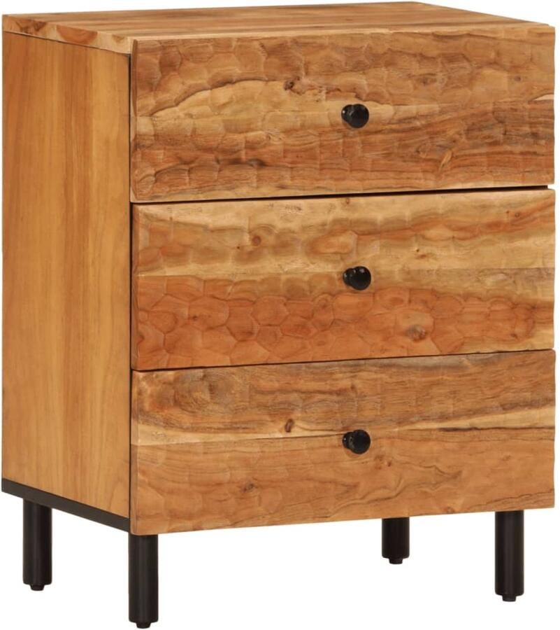 VidaXL The Living Store Nachtkastje 50x33x60 cm massief acaciahout Nachtkastje Kastje Slaapkamermeubilair Acaciahout Houten Kast - Foto 3