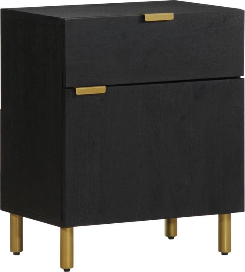 VidaXL Nachtkastje 50x33x60 cm bewerkt hout zwart