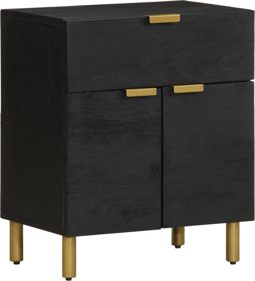 VidaXL Nachtkastje 50x33x60 cm bewerkt hout zwart