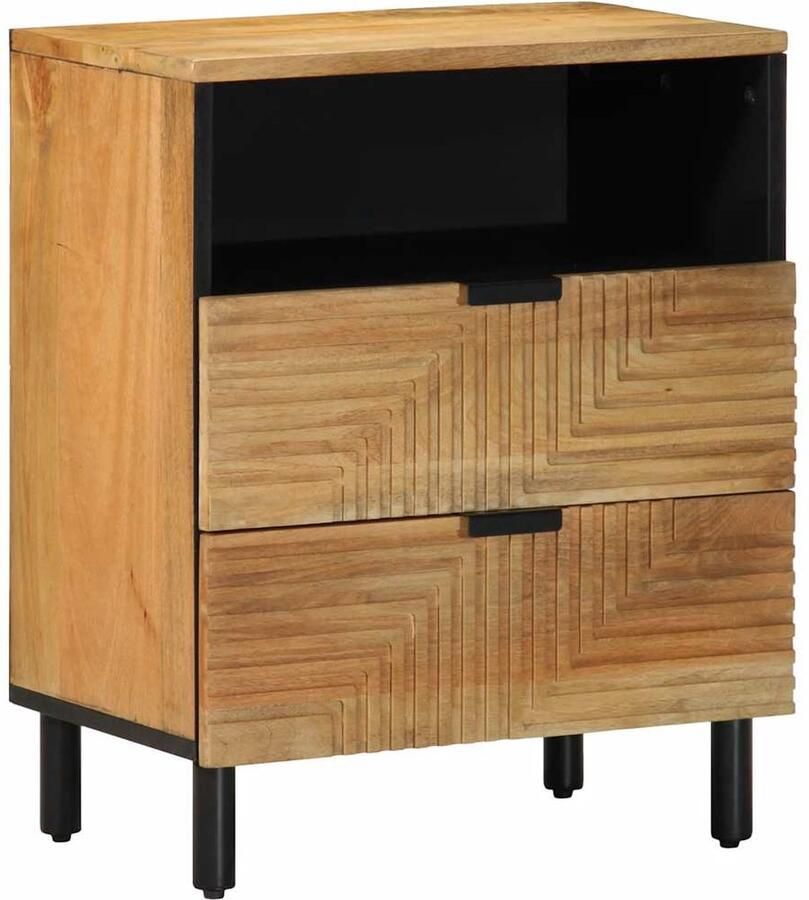 VidaXL Nachtkastje 50x33x62 cm massief mangohout bruin - Foto 2