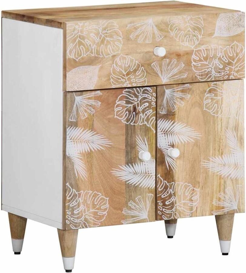 VidaXL Nachtkastje 50x33x60 cm Mangohout Nachtaandkast Kastkamermeubel Mango Wood Meubilair Landelijke Nachtstand Modern Nachtkastje