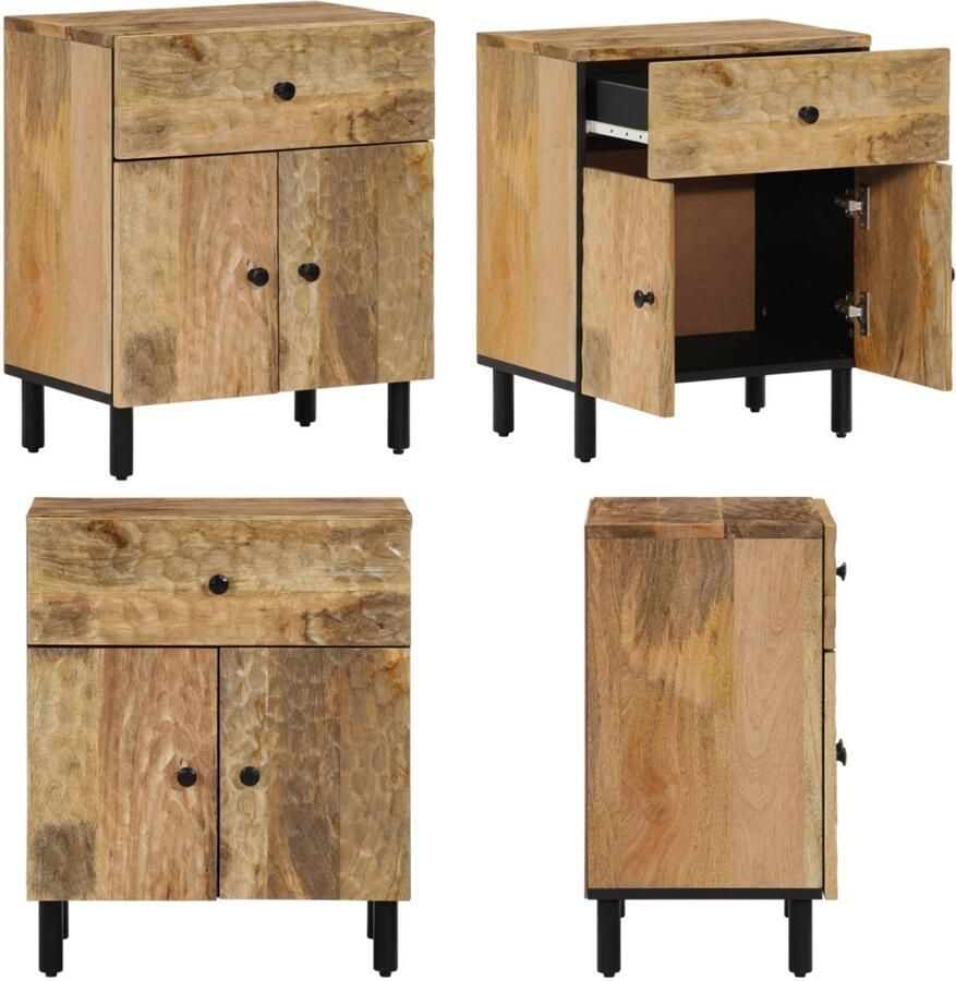 VidaXL Nachtkastje 50x33x60 cm massief mangohout Nachtkastje Nachtkastjes Bijzettafel Wandkastje