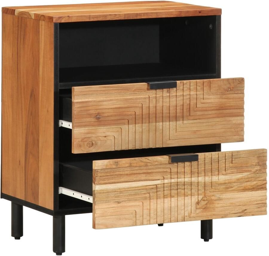 VidaXL Nachtkastje met lade Bruin 50 x 33 x 62 cm Massief acaciahout