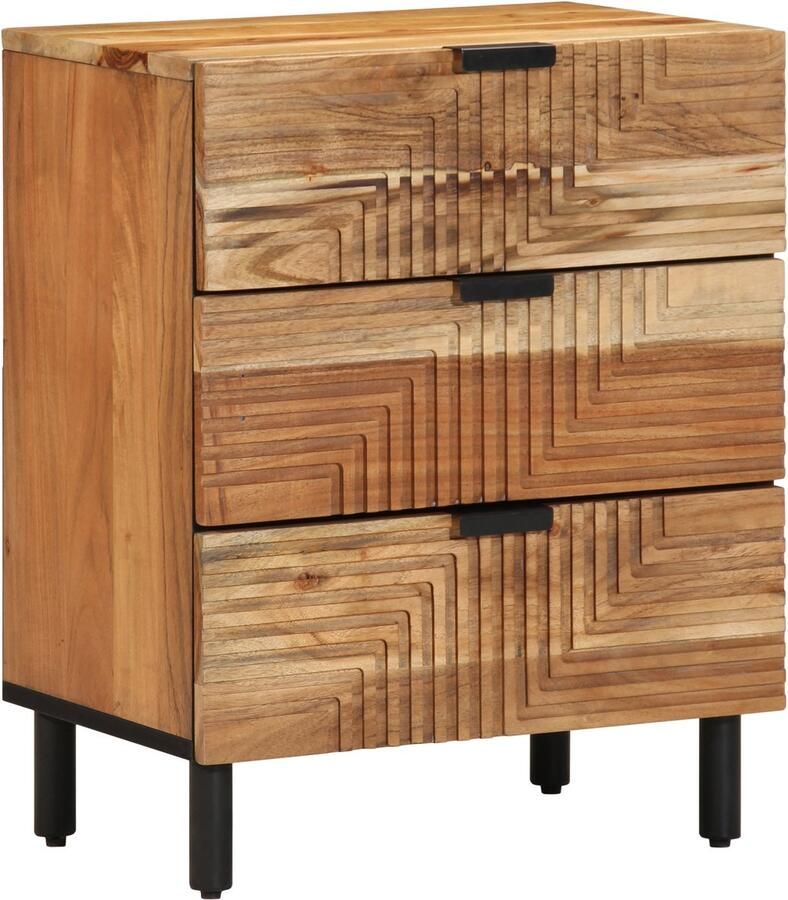 VidaXL Nachtkastje met lade Bruin 50 x 33 x 62 cm Massief acaciahout