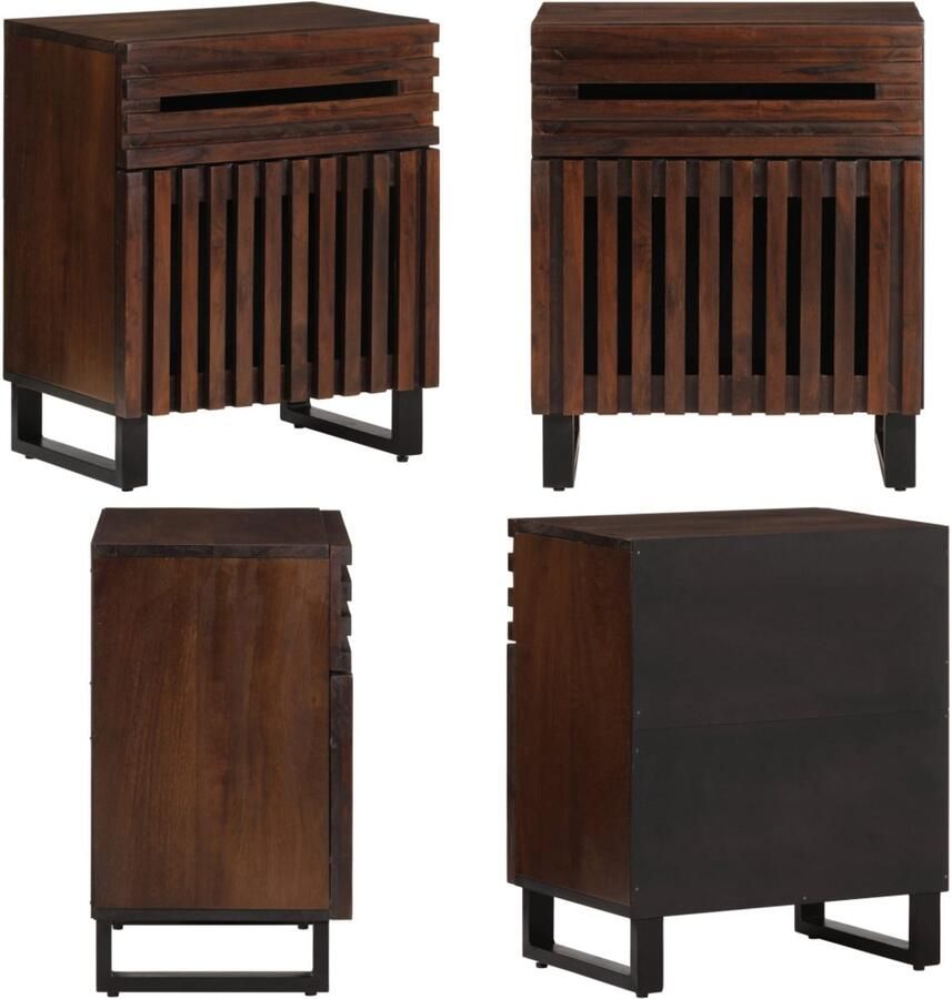 VidaXL Nachtkastje 50x34x60 cm massief mangohout bruin Nachtkastje Nachtkastjes Bijzettafel Wandkastje