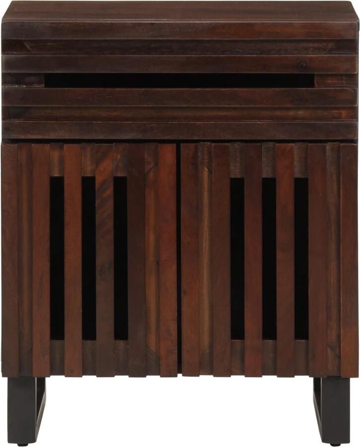 VidaXL Nachtkastje 50x34x60 cm Massief mangohout Nachtkastje Nachtkastjes Bijzettafel Wandkastje - Foto 2